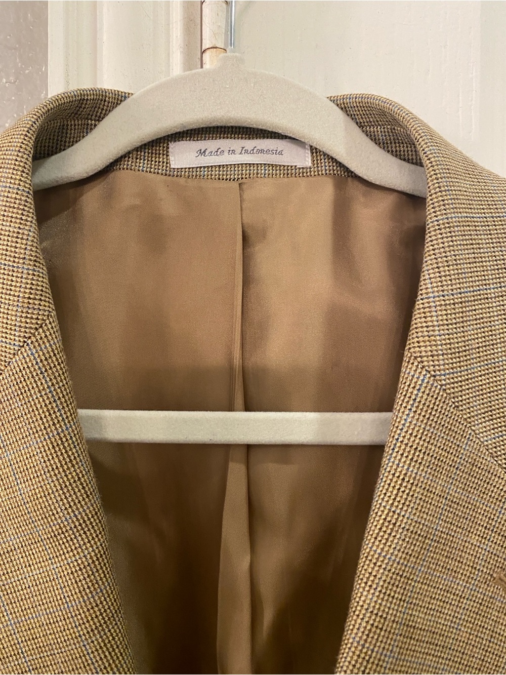 Ralph Lauren Men's Tan Sport Coat Blazer Size 46S Wool Blend Classic Houndstooth - Picture 8 of 11